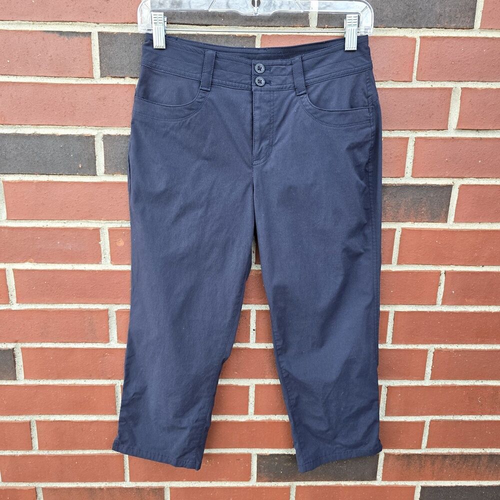 Eddie Bauer Blue Side Cinch Nylon Stretch Pants w/ Zipper Pockets Size Women's 0